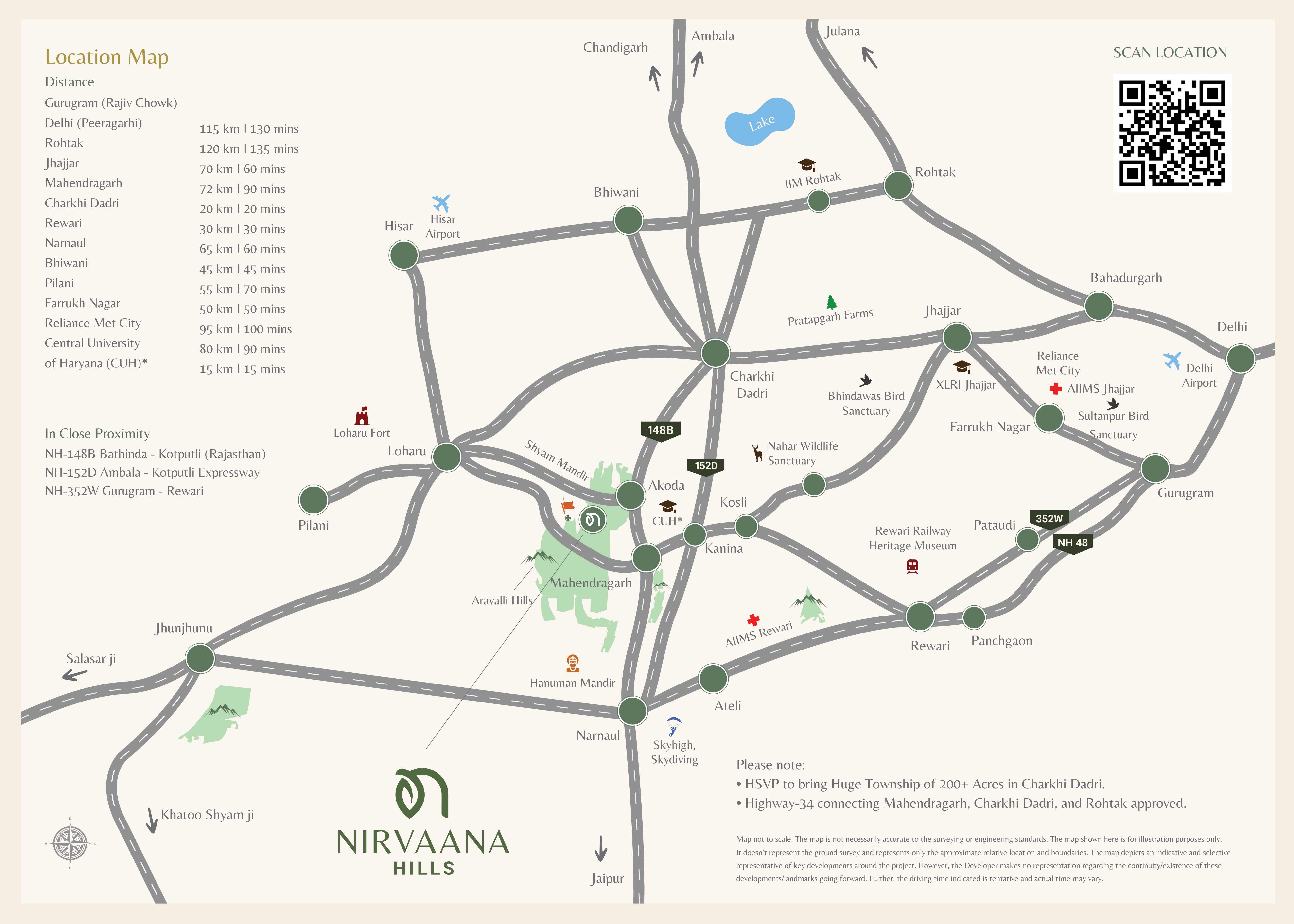 Location Map and Distance Table